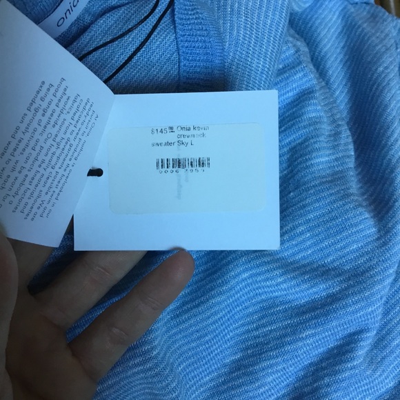 Onia Kevin Crewneck Sweater Sea Stripe Sky - Picture 8 of 12